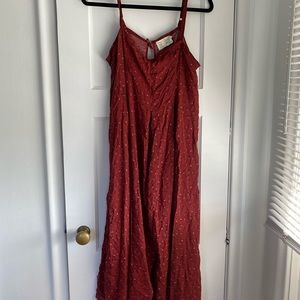 Red floral romper